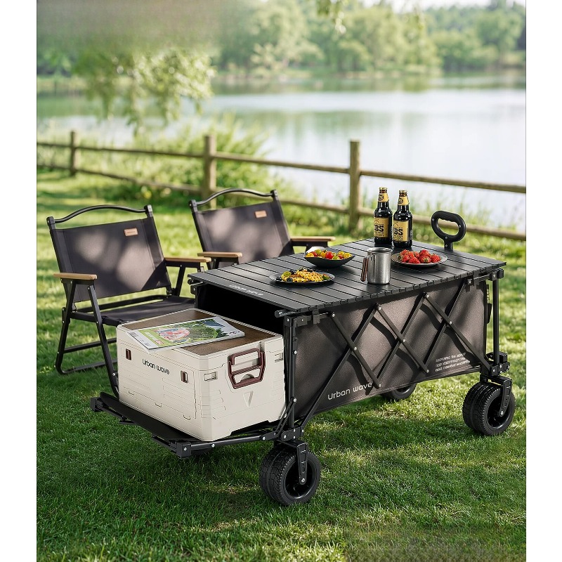 Kids Outdoor Furniture Set - 折りたたみ式キャンプワゴン、屋外用、コンパクトに収納可能、リクライニング機能付き、子供用、ピクニック、キャンプ、集まり、旅行、キャンプ用トレーラー。
