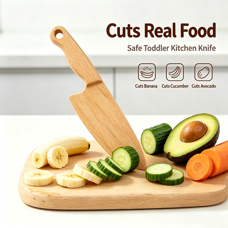 Kids Outdoor Kitchen Accessories - 木製子供ナイフ調理用かわいい魚恐竜形状キッチンおもちゃ野菜フルーツカッターキッチンツールおもちゃ木製ナイフ子供用