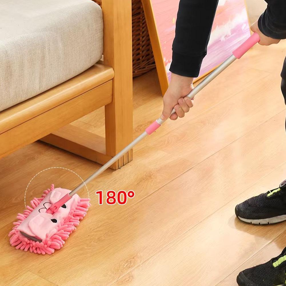 Kids Outdoor Broom - ミニ子供用ほうきとちりとり、漫画猫の柔軟な毛先、子供向けごっこ遊び、幼児用室内屋外床掃除ツールセット