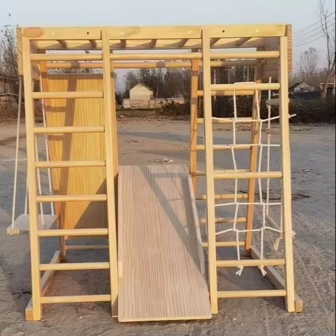 子供用モンテッソーリ木製クライミングトライアングルティピープ - Kids Outdoor Climbing Frame のレビューと価格