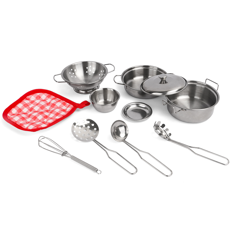 ステンレス製キッズキッチンおもちゃセット、本物そっくりの金属 - Kids Outdoor Kitchen Accessories のレビューと価格