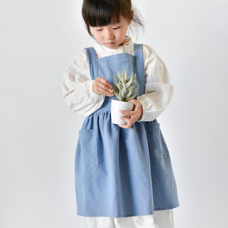 子供綿エプロンドレス親子ベビー子供ベーキング DIY スカー - Kids Outdoor Kitchen Accessories のレビューと価格