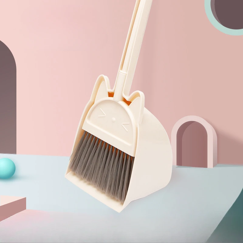 ミニ子供用ほうきとちりとり、漫画猫の柔軟な毛先、子供向けごっ - Kids Outdoor Broom のレビューと価格