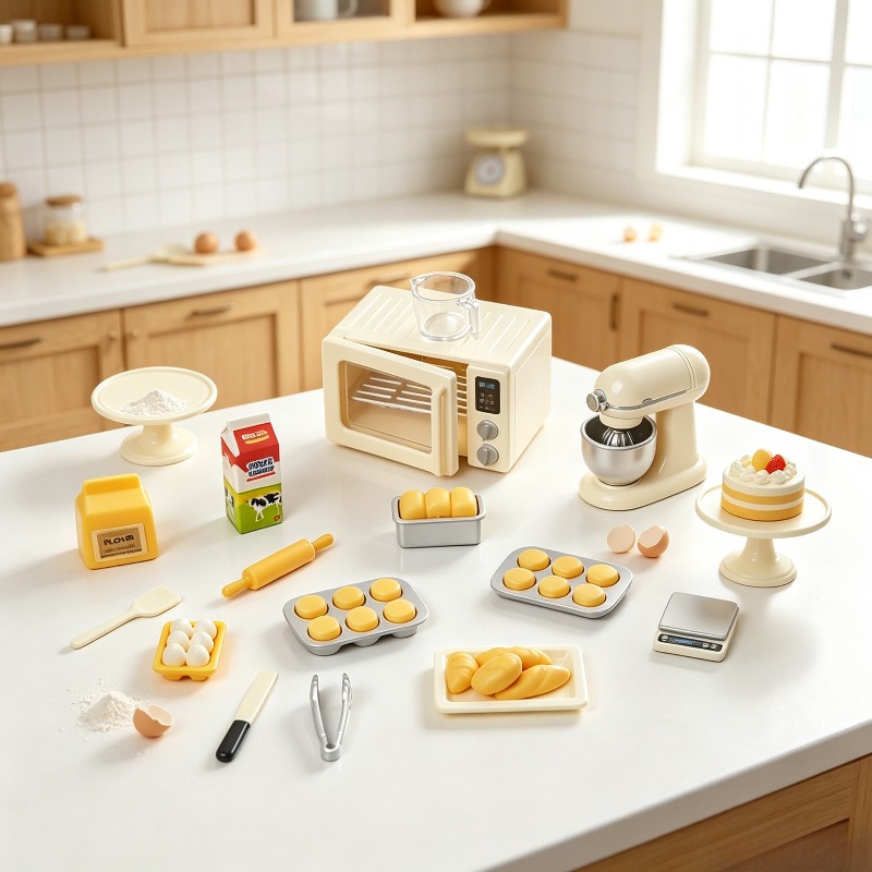ミニサイズのベーキングおもちゃセット。ドールハウス用のミニチ - Kids Outdoor Kitchen Accessories のレビューと価格