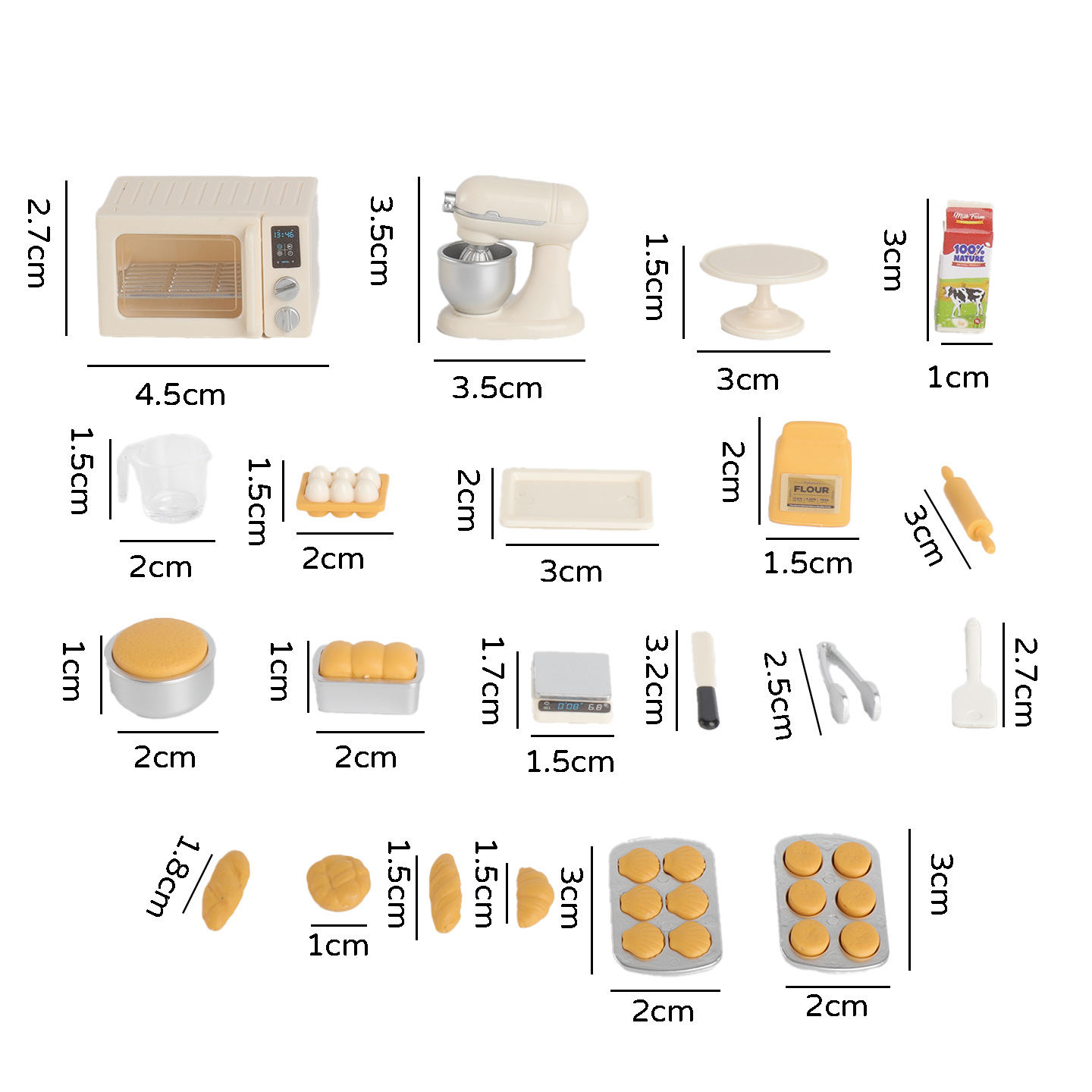 ミニサイズのベーキングおもちゃセット。ドールハウス用のミニチ - Kids Outdoor Kitchen Accessories のレビューと価格