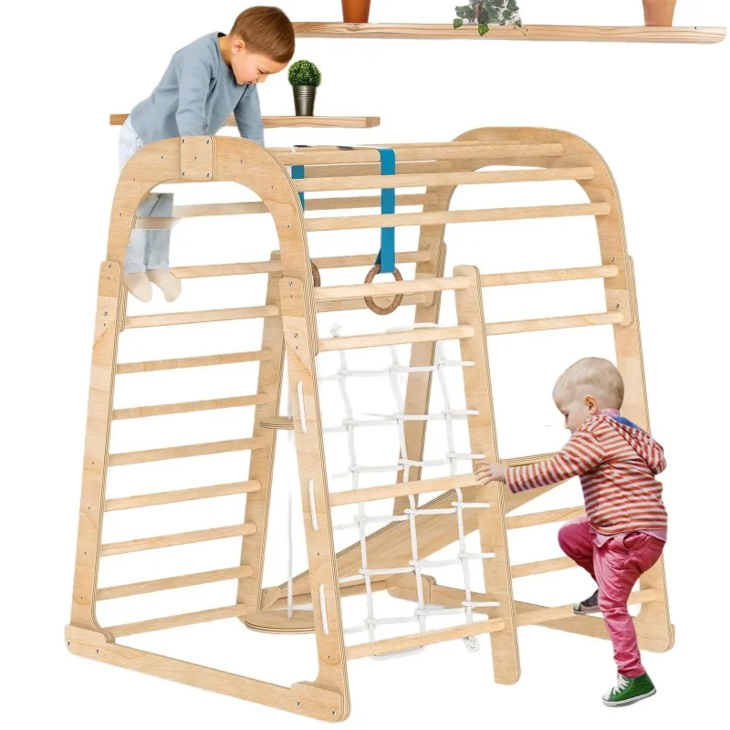無垢材子供用滑り台 木製室内家庭用幼稚園滑り台 ベビー用ブラ - Kids Outdoor Climbing Frame のレビューと価格